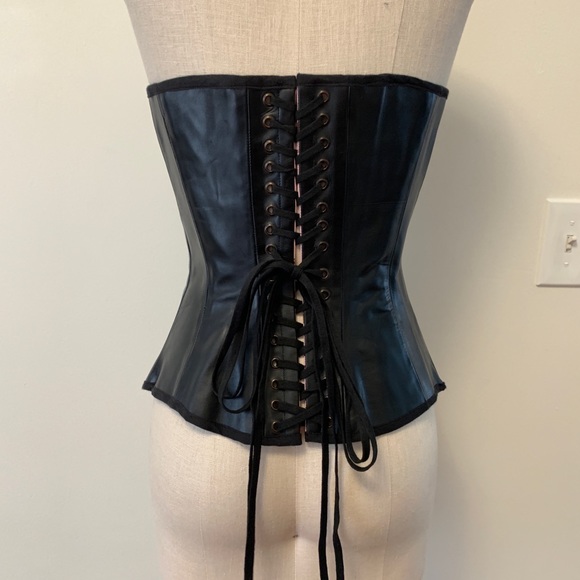 Leather corset XS / S black - Picture 2 of 7